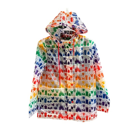 Disney Jackets & Blazers - Disney Rainbow Raincoat, EUC, Size Small (BB)